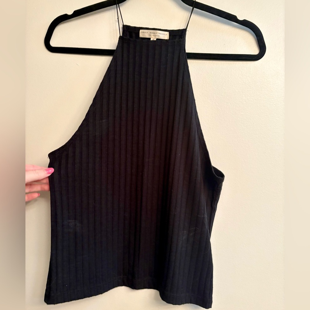 Black Ribbed Tank Top